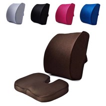 메모리폼 의자 허리 받침 등받이 쿠션 디스크 허리받침대, 등받이쿠션+방석 핑크