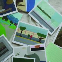 민트초코별 인테리어그림 A6 일러스트 엽서 12종, 1. 어떤 밤