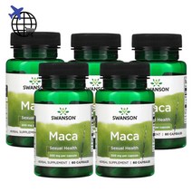 스완슨 마카 뿌리 추출물 500mg 60캡슐 5통 CHECKYOU, 60정