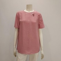 [앤디스클라인]** 괴정 ** V 뒷넥 진주단추 핑크 ** 블라우스