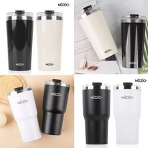 세척편한 새지않는 사무실 차량용 입구넓은 뚜껑있는 이중 스테인레스 보냉 텀블러 600ml, MIZZIO 심플 스테인레스 텀블러 450ml, 블랙