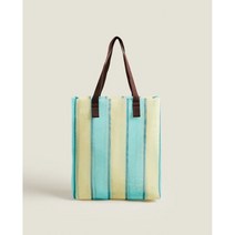 독일 ZARA HOME 직구 스트라이프 폴리에스테르 백 (민트)