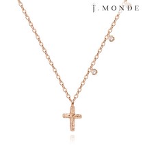 14K 드리핑 드롭 방울 십자가 큐빅 목걸이 심플 데일리 여자 금목걸이 기념일 선물