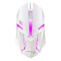 게이밍마우스 게임용 컴퓨터 RYRA Universal Wired Gaming Mouse 7 Colors Mice ErgonomicFlank Cable Lapt, 02 White, 한개옵션1