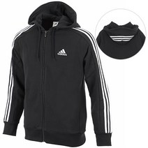 아디다스 후드집업 M 3S 스트라이프 프렌치테리 풀집 HOODIE