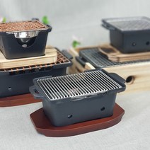 오메가키친 국내생산 일본식 개인화로 SET 미니 2인 그릴포함 가정용 이자카야, 04-신직화로) S-2A 광양 석쇠 set