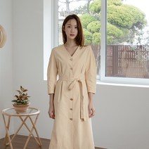 나인 볼륨소매 턱 원피스S(OP-4803)