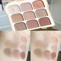 NOVO 토스트 매트 글리터 아이섀도우 팔레트 진주 빛 아이 플레이트 귀여운 메이크업 지속되는 자연 쉬머 아이섀도우 9 가지 색상, 없음, 3.03