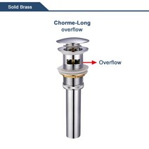 욕실 분지 팝업 드레인 밸브 닦았 골든 싱크 스토퍼 정착물 황동 블랙 세면기 바운스 필터, 24 Chrome overflow_01 기타