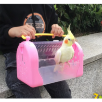 Ogfaour 초소형 단기이동 앵무새이동장 앵무새장 이동가방, 케이지 밖으로 (패드 2 개를 보내기 위해 노란색)