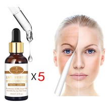 5p 인스턴트 주름 세럼 주름 제거 부은 아이백 리프팅 피부 안티에이징 페이스 세럼 메이크업 프라이머 굳은 피부 케어, 5개x30ml