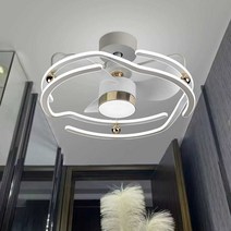 LED 조명 실링팬 천장 인테리어 선풍기 거실 카페, 블랙 50cm 티몰 스마트 + 리모콘 APP