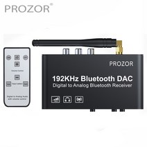 prozor 192khz 디지털-아날로그 변환기 원격 블루투스 호환 dac 디지털 동축 toslink-아날로그 스테레오 lr rca