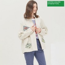 베네통 패치 린넨 점퍼 BAJP55131 BG