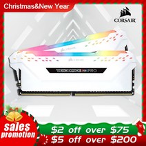 CORSAIR-메모리 모듈 RGB 프로 DIMM 8G 3000Mhz 3200mhz 3600mhz 4000MHz 8gb 16gb 32gb PC4 AMD 및 인텔 데스크탑 ram용, [20] 16G 3600hz x2p white