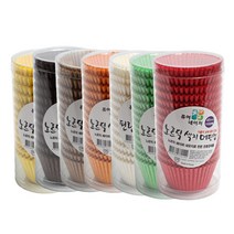 더팩컴퍼니 노르딕색지 머핀컵45mm 7종, 1통, 주황