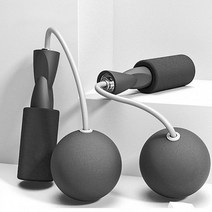 중량줄넘기 끈없는 홈트레이닝 노라인줄넘기 2종 무선줄넘기 유산소운동 소형 실내운동기구 다이어트 대형, 75mm 블랙