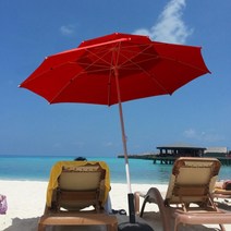 2층형 파라솔 높낮이조절 원터치폴딩 뜨거운태양 해수욕장 테라스 마당 커피숍 카페마당, 1개, 특대 _그린