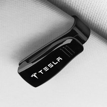 테슬라 모델 3 X S Y P100D SpaceX 자동차 안경 클립 썬 바이저 선글라스 카드 티켓 케이스 홀더 자동 고정 장치 액세서리, [01] For Tesla with Logo, 01 For Tesla with Logo
