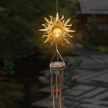 정원 테라스 꾸미기 태양광 LED 태양 달 별 조명 풍경 바람 종 텃밭 야외 마당 조경, A. 태양 풍령