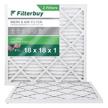 Filterbuy 45.7x45.7x2.5cm 에어 필터 MERV 8 먼지 방지 2팩 플리츠 HVAC AC 히터 교체 실제 사이즈 44.4x44.4x1.9cm
