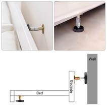 침대 캐비닛 의자 흔들림 방지 도구 EVA 쿠션 30 40mm 4 Pcs 조정 가능한 스레드 프레임 + 금속 소음 감소, 없음