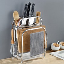 밀스턴 스테인리스 식기 도마걸이 칼꽂이, 실버