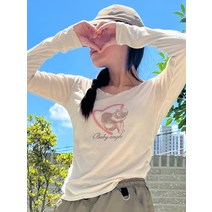 베젤 엔젤긴팔티셔츠 천사 하트 y2k 하이틴