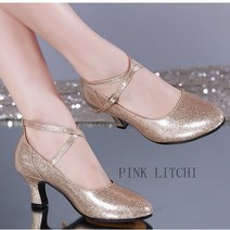 [PINK LITCHI]여성 댄스 슈즈 라틴 댄스화 모던댄스 신발 bb2 zhuo1015, 235, 블랙A-3.5CM