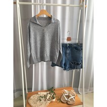 [무배50%할인]﻿폴리탐 카라 니트티(gray)