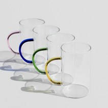 컬러 손잡이 커피 에이드 내열 유리컵 350ml, 폴리아 11-3 컬러_핸들(블루 350ml), 본상품선택