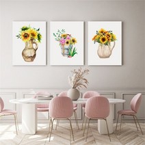 셀러허브 감성 수채화 해바라기 그림 액자 No1 10 캔버스 6호, 2번／6호32x41cm(캔버스액자옆면흰색)