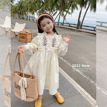 키즈봉봉 여아 원피스 가을 봄 예쁜 화이트 코디 추천 화이트자수셔링원피스