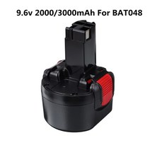 견고한 BAT048 9.6V 2000mAh 3000mah Ni-CD 충전식 배터리 BOSXH 호환 PSR 960 BH984 BAT119 전동 공구, 01 1pcs 2000mah