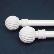 누구나 라운드 스크류 커튼봉 (화이트)