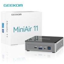 Geekom 미니 Air11 PC HTPC 데스크탑 11 세대 셀러론 N5095 4 코어 스레드 최대 2.90 GHz 인텔 UHD 그래픽 Win11Pro, 8GB 램 256GB SSD