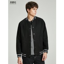 Yingjunlun 봄 뉴 아메리칸 캐주얼 야구 유니폼 남성 패션 트렌디 대비 컬러 자켓 루스 코트