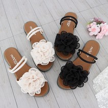 헬로슈즈 hs1925여성화 꽃스트랩샌들 슬리퍼형샌들