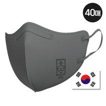 진짜 국가대표가 쓰는 국가대표마스크 KF94 새부리형 화이트/블랙/그레이. 카타르 응원 국가대표축구팀 KFA, 40매, 그레이