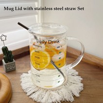 뭉툭머그컵 수입머그컵 1000ml Water Mug Heat-Resistant Glass Cups For Girls Free Shipping Items Daily Drink Tum, [02] Mug Set, [01] 1000ml