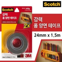 모비딕파워 [모비딕파워] 공업양면테이프 양면테이프소 양면접착테이프 다목적테이프 제전용품, 아★ 3M 강력 폼 양면테이프(3215) 24mmx1., [좋습니다]