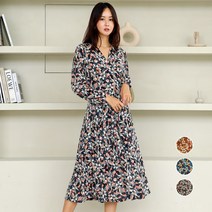 프롬코 여성 예쁜 플라워 긴팔 원피스 [자체제작 FRC78]