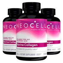네오셀 마린 콜라겐 Marine Callagen 120캡슐 히알루론산 NeoCell 3병, 3개, 120정