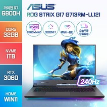 ASUS ROG STRIX G17 G713RM-LL121 라이젠7-6800H RTX3060 윈도우11 [백팩증정], ROG Strix G713RM, WIN11 Home, 32GB, 1TB, 라이젠7, 그레이