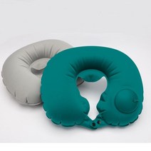 펌핑 에어 목쿠션 대 사이즈 여행용 차량용 목베게 [SN:3738C7#330], ︽︽라이트그린