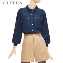 블루레이스 블루레이스 데님포켓루즈핏블라우스_B2F1BL5151