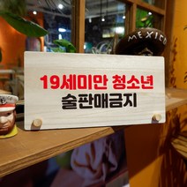 뭉키데코 나무 팻말 안내판 표지판 탁상용 W6_157_19세 미만 술 판매 금지, W6 기본