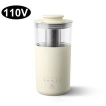 미니커피머신 캠핑 이동용 원두커피머신 110V 220V 미니 커피 메이커 다기능 우유 차 꽃 과일 거품 교반 작은 기계 홈 오피스, 110V White
