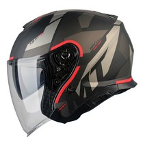 MT THUNDER 3 SV JET 오토바이 하프페이스 헬멧, BOW MATT RED