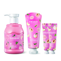 [복숭아기프트세트] 복숭아 바디워시 + 복숭아 바디에센스 + 복숭아 핸드크림 2개, 바디워시350ml+바디에센스200ml, 1SET